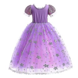 Princess Rapunzel Klänning För tjejer Eleganta lila klänningar Fancy karnevalsdräkt Barnbal aftonklänningar 3Y Tag-110 Rapunzel Sets 06