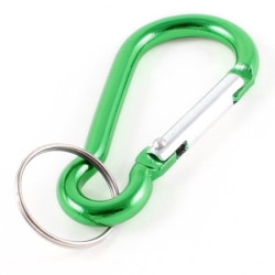 Nyckelring / Nyckelknippa Med Karbinkrok (Grön) Grön one size
