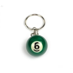 Nyckelring / Nyckelknippa Biljardboll (NR #6) Grön one size