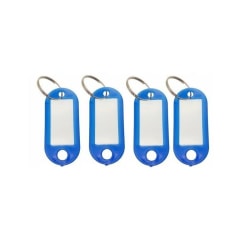Nyckelring / Nyckelknippa Med ID-Bricka, 4-Pack (Blå) Blå one size