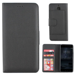 Colorfone Nokia 6 Wallet Case (SORT) Black