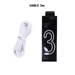 Treqa USB-C kabel 3m (hvid) White