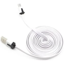 Platt USB-MICRO Kabel 2m (Vit) Vit