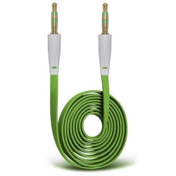 Platt AUX-Kabel - 100cm (Grön) Grön