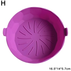 Återanvändbar silikongryta för Air Fryer Bakkorg Mjukbricka Acce purple 16.5*14*5.7cm