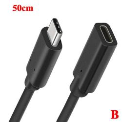 Typ C USB 3.1 hane till USB-C hona förlängningsdatakabel förlängning blackB 50cm