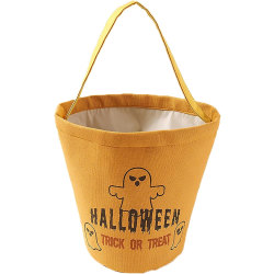 Halloween Trick or Treat-väska Multifunktionella Halloween-godispåsar Pumpagodishink med handtag Halloween-fest gynnar tillbehör, bomull