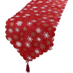 35x180cm Julbordslöpare - Röda med snöflingamönster