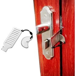 Bärbart dörrlås Solid reselås Heavy Duty lås Stanslöst säkerhetslås för lägenhet/resor/hotell/skola/motell/hem