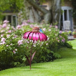 Hummingbird Feeder, Garden Art Metal Birdfeeder för utomhusbruk, Röd
