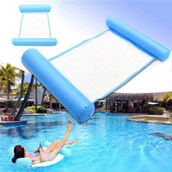 Vattenhängmatta 1 Pack Enklicksuppblåsning Ultra Comfortable Air Blau