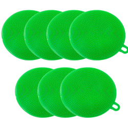 Silikondiskskrubber, 7-pack silikondiskborstemat Green