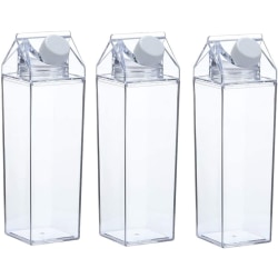 3-pack mjölkkartong vattenflaska Klar fyrkantig läckagesäker flaska