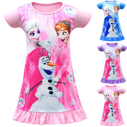 Girls Frozen Elsa Anna Princess Dress Nattlinne Pink 4-5 Years