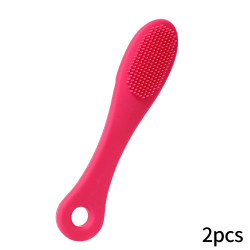 2st Silikon Pormask Rengör Nose Pore Brush Cleaner Tool Rose Red