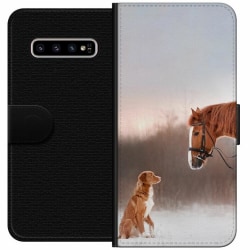 Samsung Galaxy S10 Plånboksfodral Häst & Hund