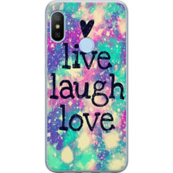 Xiaomi Mi A2 Lite Gjennomsiktig deksel Live Laugh Love