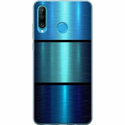 Huawei P30 lite Mjukt skal - Blue Metallic Stripes