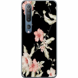 Xiaomi Mi 10 5G Mjukt skal - Floral Pattern Black