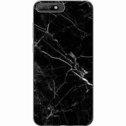 Huawei Y6 (2018) Mjukt skal - black marble