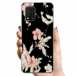 Xiaomi Mi 10 Lite 5G TPU Mobilskal Floral Pattern Black