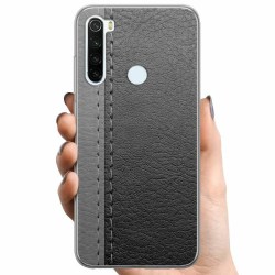 Xiaomi Redmi Note 8 TPU Mobilskal Black & Grey Leather