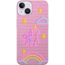 Apple iPhone 15 Gennemsigtig cover Unicorn Neon