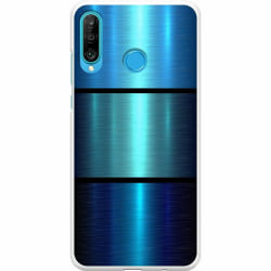 Huawei P30 lite Premium Skal Blue Metallic Stripes