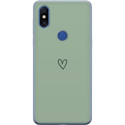 Xiaomi Mi Mix 3 Genomskinligt Skal Hjärta Grön