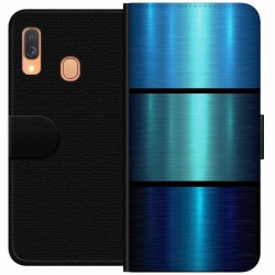 Samsung Galaxy A40 Plånboksfodral Blue Metallic Stripes