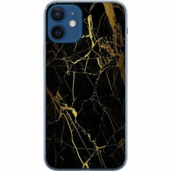 Apple iPhone 12 Mjukt skal - Marble Black&Gold