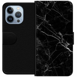 iPhone 13 Pro Plånboksfodral black marble
