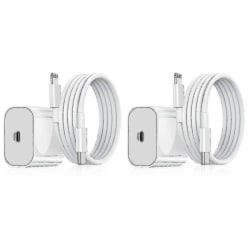 2-pack iphone-laddare Snabbladdare-adapter + kabel 20w Usb-c Vit 2-pack