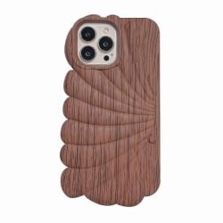 För iPhone 14 Pro Wood Grain Shell Form TPU phone case(ljusbrunt)