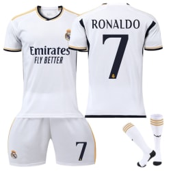 23-24 Ronaldo 7 Real Madrid tröja Ny säsong Senaste fotbollströjor för vuxna barn Kids 26(140-150cm)