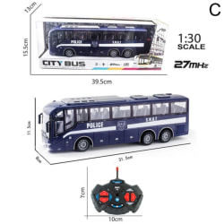 1/30 radiofjärrkontrollbuss, realistiska lampor, elektronisk lastbil blå one-size
