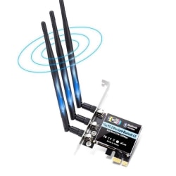 1200 Mbps trådlöst PCI-E WiFi-kort| Bluetooth 5.0 | 2.4/5G | Ultralåg latens | Kompatibilitet med Windows 7/8/10/11