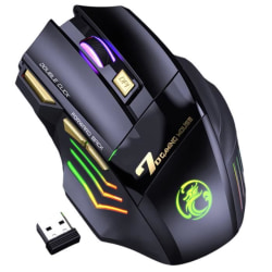 SDLOGAL spelmus, ergonomisk 3 nivåer DPI justerbar mus med 7 knappar, RGB bakgrundsbelysning för Mac, PC, Desktop, Laptop
