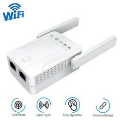 WiFi Repeater Amplifier Extender AP 1200 Mbps 2 Ethernet-port, täcker upp till 100 m, Kompatibel med alla internetboxar