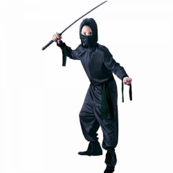 Svart Ninja Dräkt Budget Maskeraddräkt Barn M: 90-100cm