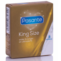 3-Pack Pasante King Size Kondomer - Bredare & Längre Transparent