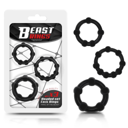 Beast Rings Penisringar 3-Pack Svart Svart one size