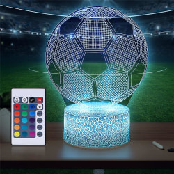 Fotbolls-VM Nattlampa 3d Illusion Fotbollslampa med 16 färger Change Fjärrkontroll Present för barn fotbollsfans