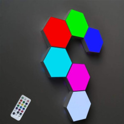 Väggbelysning Hexagon med LED touch - 5 pack