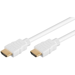 Vit HDMI-kabel 1,5 meter 4K-stöd 3D-stöd guldpläterade kontakter vit 150 cm