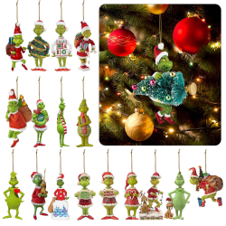 18 stil till alternativ för Grinch dekoration hängsmycke julgran B