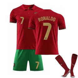 Christiano Ronaldo Portugal Fotbollströja för nationella fotbollsdräkter C. Ronaldo Portugal 26 (140-150cm)