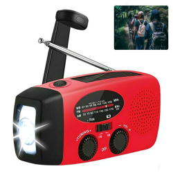 Wind Up Solar Radio Survival AM FM Emergency Weather Radio USB red