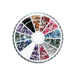 Søm Rhinestone hjul 2mm glitrende sten 12 farver Multicolor