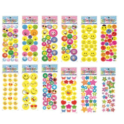 12 ark med klistremerker - Smily-klistremerker - Emoji Multicolor